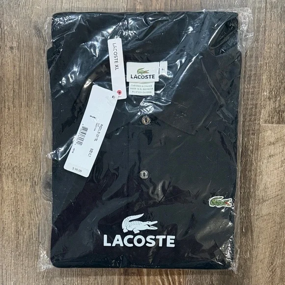 Lacoste Black Men's Classic Piqué Polo - Picture 1 of 3